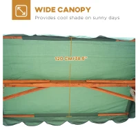 Outsunny 3 Seater Hardwood Reclining Swing Chair with Adjustable Back Green(m-5)