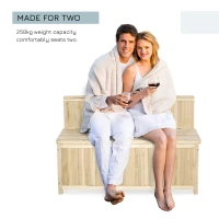 Outsunny Wooden Outdoor Garden Bench with Storage Box, Outdoor Patio Seating, 45.3" x 17.7" x 29.5", Natural(m-7)