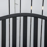 Outsunny Metal Outdoor Bench with Liftable Middle Table, Patio Loveseat, Garden Bench for Lawn, Porch, Seats 2–3 People, Black(m-7)