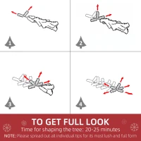 HOMCOM 4ft Artificial Christmas Tree with Pine Realistic Branches, Auto Open, for Indoor Decoration, White(m-5)