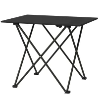 Outsunny Folding Camping Table, Outdoor Portable Picnic Table with Carry Bag, Foldable Table for Camping, Picnic, Hiking, Black(m-2)