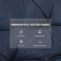 Outsunny Porch Swing Cushion Garden Bench Cushion with Backrest, Non-Slip 2-seater Soft Pad, Swing Chair Mat Replacement for Indoor and Outdoor, 39.4" x 38.6", Dark Blue(m-4)