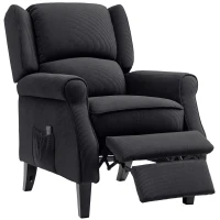 HOMCOM Push Back Recliner Chair, Vibration Massage Recliner for Living Room with Extendable Footrest, Remote, Pocket, Black(m-2)