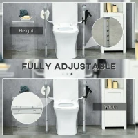 HOMCOM Toilet Safety Rail for Elderly, 300lbs Toilet Safety Frame with Adjustable Height and Width, Storage Pocket, Padded Arms, Assist Grab Bar for Seniors, Easy Installation(m-4)