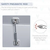 Qaba Kids Wooden Toy Storage Box Organizer Chest with Magnetic Hinge, Large Chest Space, & Groove Handle, Grey(m-5)