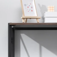 HOMCOM Folding Console Table, Industrial Sofa Table, Narrow Farmhouse Table with Metal Frame for Living Room, Entryway, Foyer, Brown(m-8)
