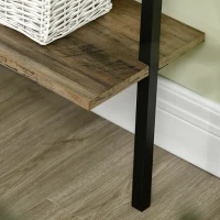 HOMCOM Industrial Wall Mounted Ladder 5-Tier Bookshelf, Brown(m-9)