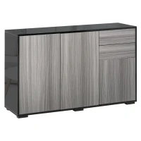 HOMCOM Kitchen Sideboard Storage Cabinet, Modern Coffee Bar with Push-Open Design and 2 Drawers for Living Room, Black(m-16)