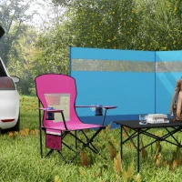 Outsunny Outdoor Rocking Chair Folding Camping Chair Portable Rocker with Armrests, Side Cup Holders, & Carry Bag, Red(m-2)