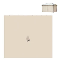 Outsunny 10' x 10' Universal Gazebo Sidewall Set with 4 Panels, Hooks/C-Rings Included for Pergolas & Cabanas, Beige(m-11)