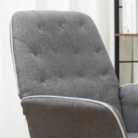 HOMCOM Office Chair, Fabric Study Chair, Mid-Back Tufted Desk Chair with Swivel Wheels, Adjustable Height, Grey(m-10)