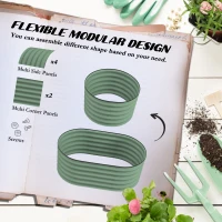 Outsunny 3.4' x 2' x 1.4' Galvanized Raised Garden Bed Kit, Metal Planter Box with Safety Edging, Green(m-4)