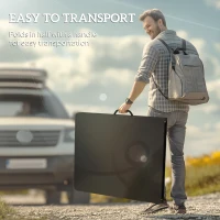 Outsunny 6FT 3PCS Faux Rattan Outdoor Camping Table Bench Set with Carrying Handles, Folding Picnic Table with 2 Benches, Black(m-6)