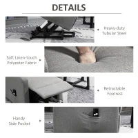 HOMCOM Electric Lift Recliner Chair Rising Power Chaise Lounge Fabric Sofa with Remote Control & Side Pocket for Living Room(m-4)