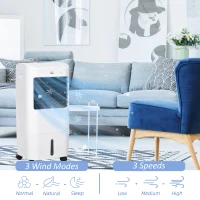 HOMCOM Cooling Fan for Bedroom with Ice Pack, Tower Fan with Remote Control, 3 Modes, 3 Speeds, 7.5H Timer, White(m-6)