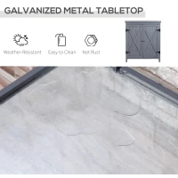 Outsunny Outdoor Storage Cabinet, Outdoor Tool Shed with Galvanized Top and Two Shelves for Yard Tools or Pool Accessories, Gray(m-5)