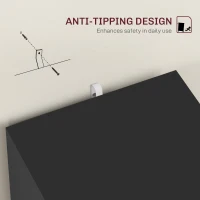 HOMCOM 2-Drawer Small Filing Cabinet Lockable Home Office Storage Cabinet with Adjustable Hanging Bars for A4 Letter Black(m-7)