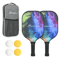 Soozier Pickleball Paddles, Pickle Balls Racket Set of 2 with 4 Balls and Carry Bag(m-11)