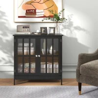 kleankin Kitchen Buffet Cabinet with 2 Doors, Modern Sideboard for Dining Room, Hallway, Living Room, Black(m-7)