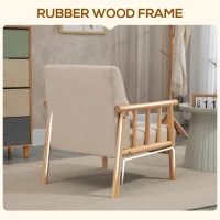 HOMCOM Accent Chair with Softness & Support, Upholstered Arm Chair for Living Room Furniture, Comfy Chair for Bedroom(m-5)