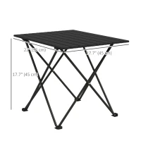 Outsunny Folding Camping Table, Outdoor Portable Picnic Table with Carry Bag, Foldable Table for Camping, Picnic, Hiking, Black(m-3)