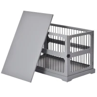 PawHut Dog Crate Furniture Decorative Cage Kennel with Strong Construction Materials & a Classic Americana Style, Grey(m-9)