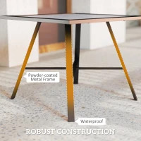 Outsunny Small Outdoor Side Table, Patio Side Table with SPC Tabletop for Garden, Patio, Lawn, Grey(m-5)
