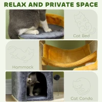 PawHut 63 Inch Moon and Star Themed Cat Tree with Scratching Post, Hammock, Condo, Bed, Scratching Board & Cat Toys, Beige(m-5)