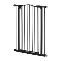 PawHut Extra Tall Dog Gate with Door, Pressure Fit, Auto Close, Double Locking for Doorways Hallways Stairs, 29"-32", Black(m-9)