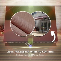 Outsunny 12' x 8' Retractable Patio Awning Sunshade Shelter w/ Manual Crank Handle UV & Water-Resistant for Deck Balcony Coffee(m-5)