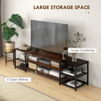 HOMCOM Industrial TV Cabinet, TV Stand for TVs Up to 80" with Storage Shelf and Steel Frame(m-5)