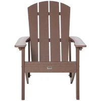 Outsunny Adirondack Chair, HDPE Fire Pit Chair, Weather Resistant Outdoor Chair for Patio, Garden, Backyard, Lawn, Brown(m-11)