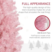 HOMCOM 5FT Pencil Christmas Tree, Artificial Christmas Tree with Automatic Open for Home Party, Pink(m-7)