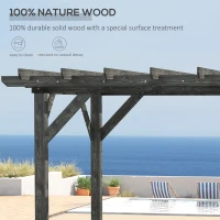 Outsunny 12' x 10' Patio Pergola, Weather-Resistant Cedar Wood, Backyard Cover for Porch Party, Grape Garden, Vineyard, Ivy Vine, or Climbing Plants, Black(m-5)