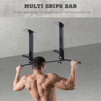 Soozier Ceiling Mounted Pull Up Bar Wall Mount Chin Up Bar Upper Body Strength Training Station Home Gym Black(m-5)