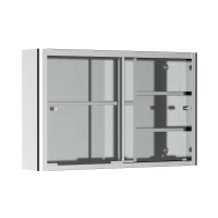 kleankin 24'' x 15'' Wall Mounted Bathroom Medicine Cabinet Sliding Door with Storage Shelves, Stainless Steel, Silver(m-1)