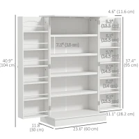 HOMCOM Freestanding Pantry Cabinet 41 Inch Kitchen Pantry with Spice Racks and Adjustable Shelves for Home Use, White(m-4)