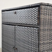 Outsunny Outdoor Storage Cabinet, Waterproof PE Rattan Cabinet with Drawer for Indoor, Outdoor Swimming Pool, Gray(m-7)