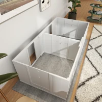 PawHut Whelping Box for Dogs and Puppies, Dog Birth Supplies Indoor w/ Adjustable Height Doors, for Small Sized Dogs(m-10)