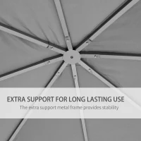 Outsunny 10' x 10' Soft Top Patio Gazebo Outdoor Canopy with Unique Geometric Design Roof, All-Weather Steel Frame, Gray(m-6)