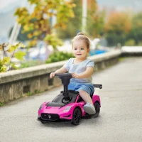 Qaba 6V Maserati GT2 Licensed Electric Car for Kids, Ride on Car with Under Seat Storage, LED Headlights Music, Pink(m-1)