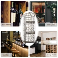 HOMCOM 45 Bottle Wrought Iron Wine Rack Jail with Lock - Antique Bronze(m-6)