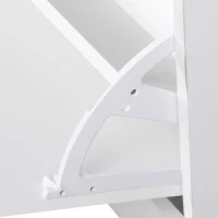 HOMCOM Entryway Organizer Unit, 3 In 1 Design Hall Tree with 6 Hooks, Mirror, Coat Rack Shoe Storage Shelf with Coat Hanger for Hallway Living Room White(m-10)