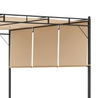 Outsunny 10' x 10' Patio Pergola, Patio Gazebo Sun Shade Shelter with Retractable Canopy, Steel Frame for Outdoor, Garden, Deck, Beige(m-7)