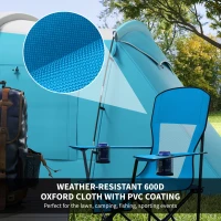 Outsunny Outdoor Rocking Chair Folding Camping Chair Portable Rocker with Armrests, Side Cup Holders, & Carry Bag, Blue(m-4)