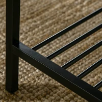 HOMCOM Industrial Dining Table Set, Kitchen Table and Chairs for 4, Dinner Table with Bench Set with Metal Frame & Storage Shelf, 4 Piece Dinette Set(m-10)