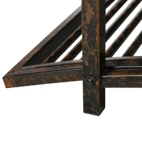 Outsunny Garden Bridge 3.3FT, Decorative Classic Backyard Pond Bridge with Safety Railings Brown(m-10)