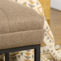 HOMCOM Upholstered Bedroom Bench, End of Bed Bench, Ottoman with Steel Legs, 47.25" x 13.5" x 15.75", Brown(m-8)