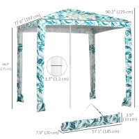 Outsunny Beach Umbrella, 6.5' Easy-Assembly Sun-Shade Shelter with Sandbags and Carry Bag, Cool UV50+, Green(m-3)