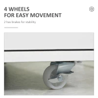 Vinsetto 7-drawer Vertical File Cabinet for Home Office, Storage Cabinet with Wheels, 18.7"x15.6"x35.4", White(m-6)